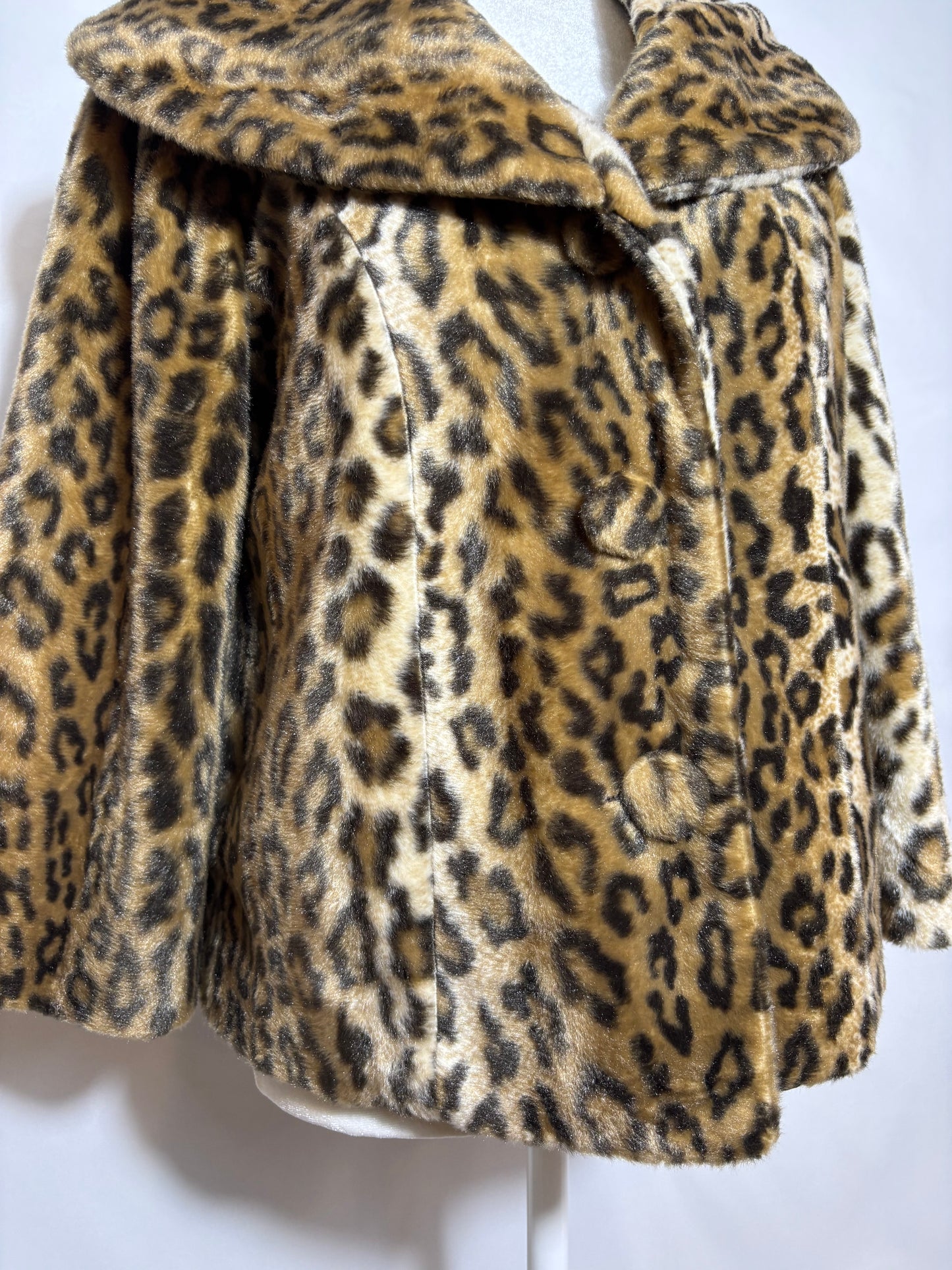 INC Leopard Print Faux Fur Coat