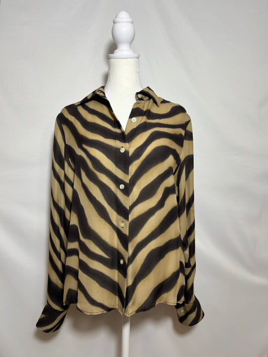 Ralph Lauren 100% Silk Button Up