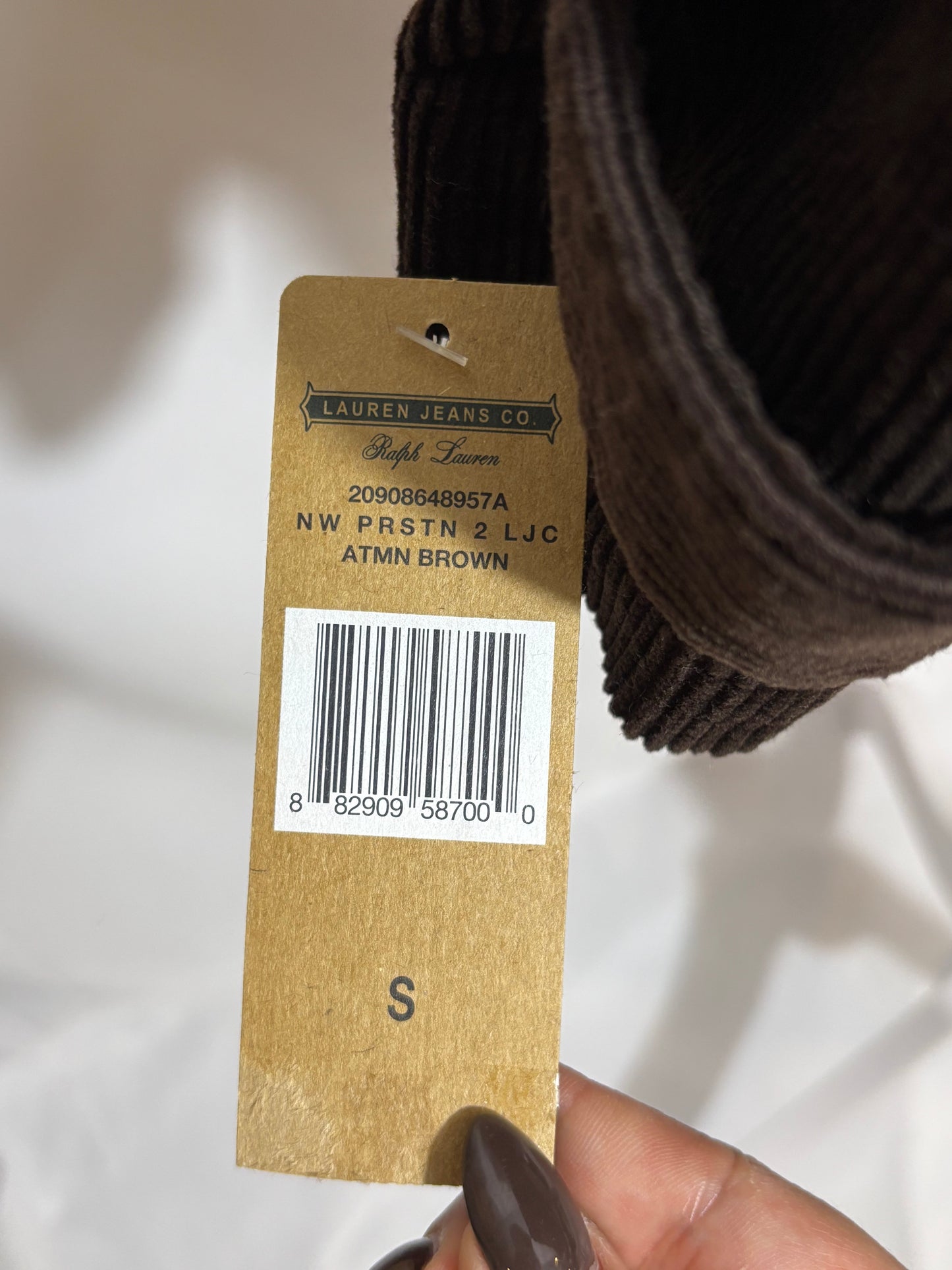 Ralph Lauren Brown Corduroy Double Breasted Blazer Coat