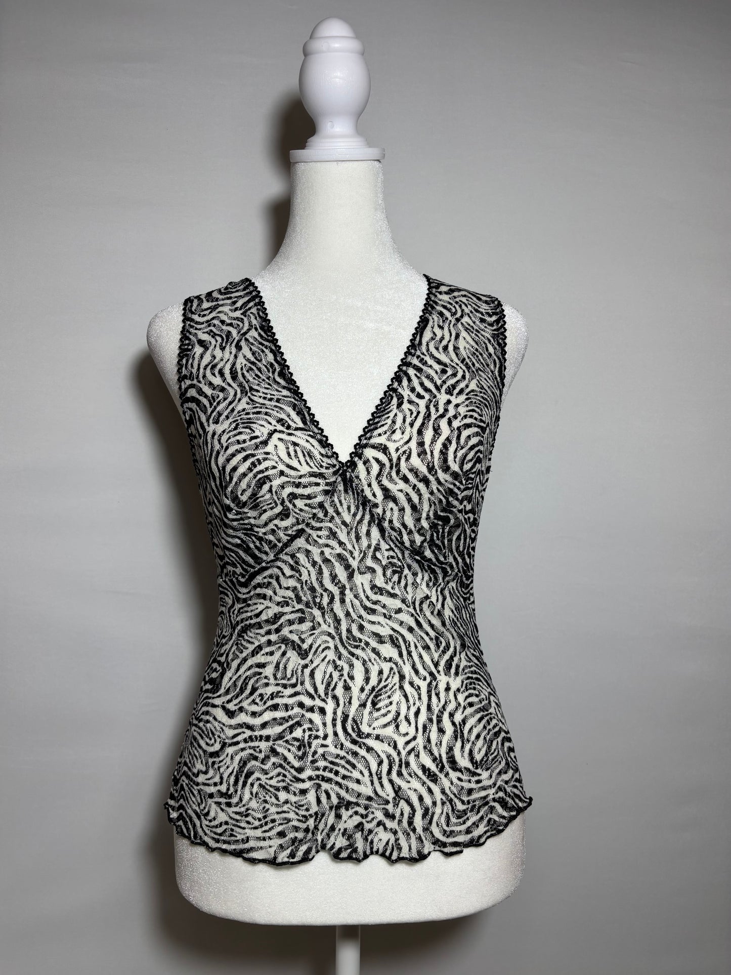 2000s Zebra Print Top