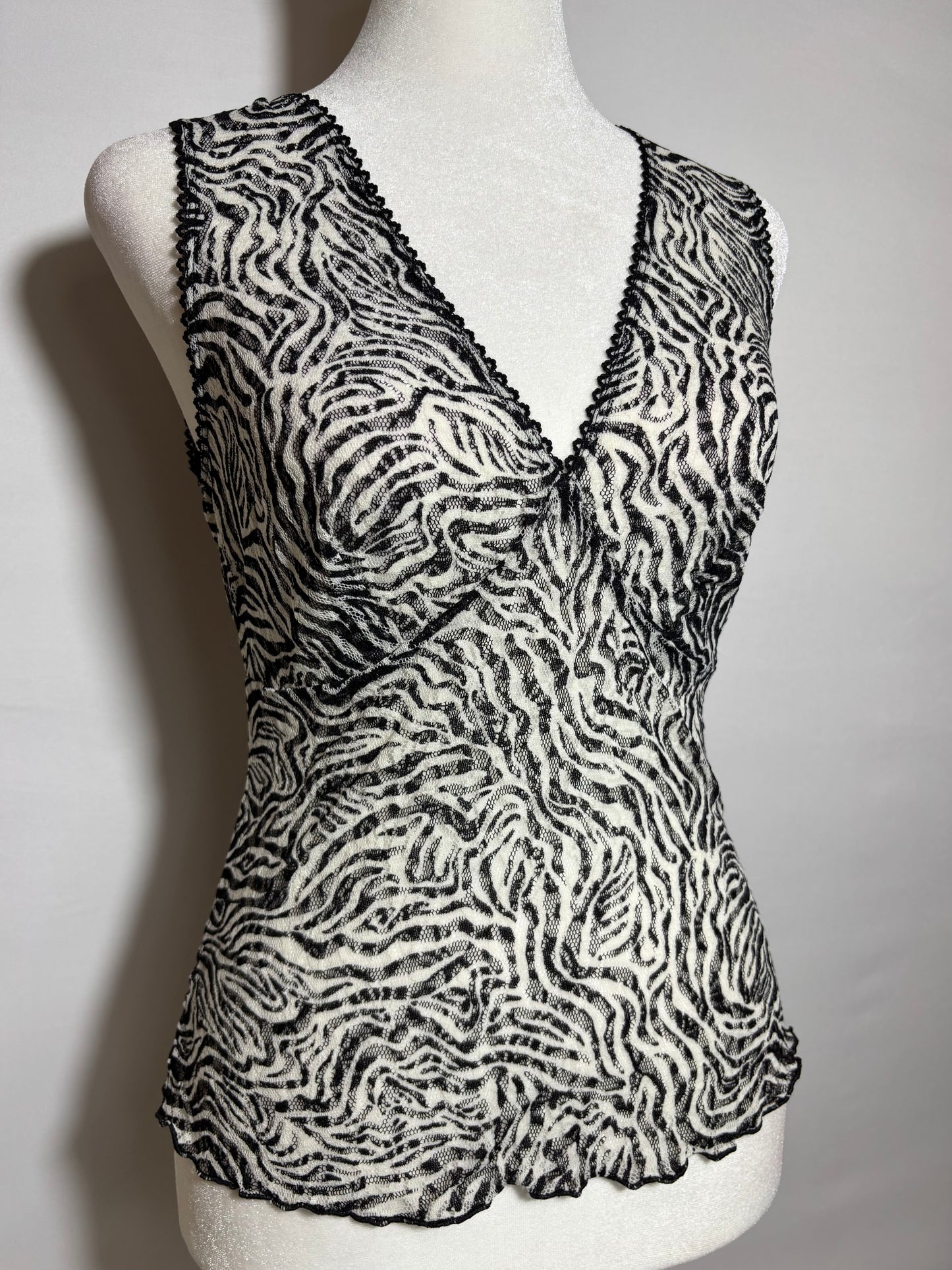 2000s Zebra Print Top