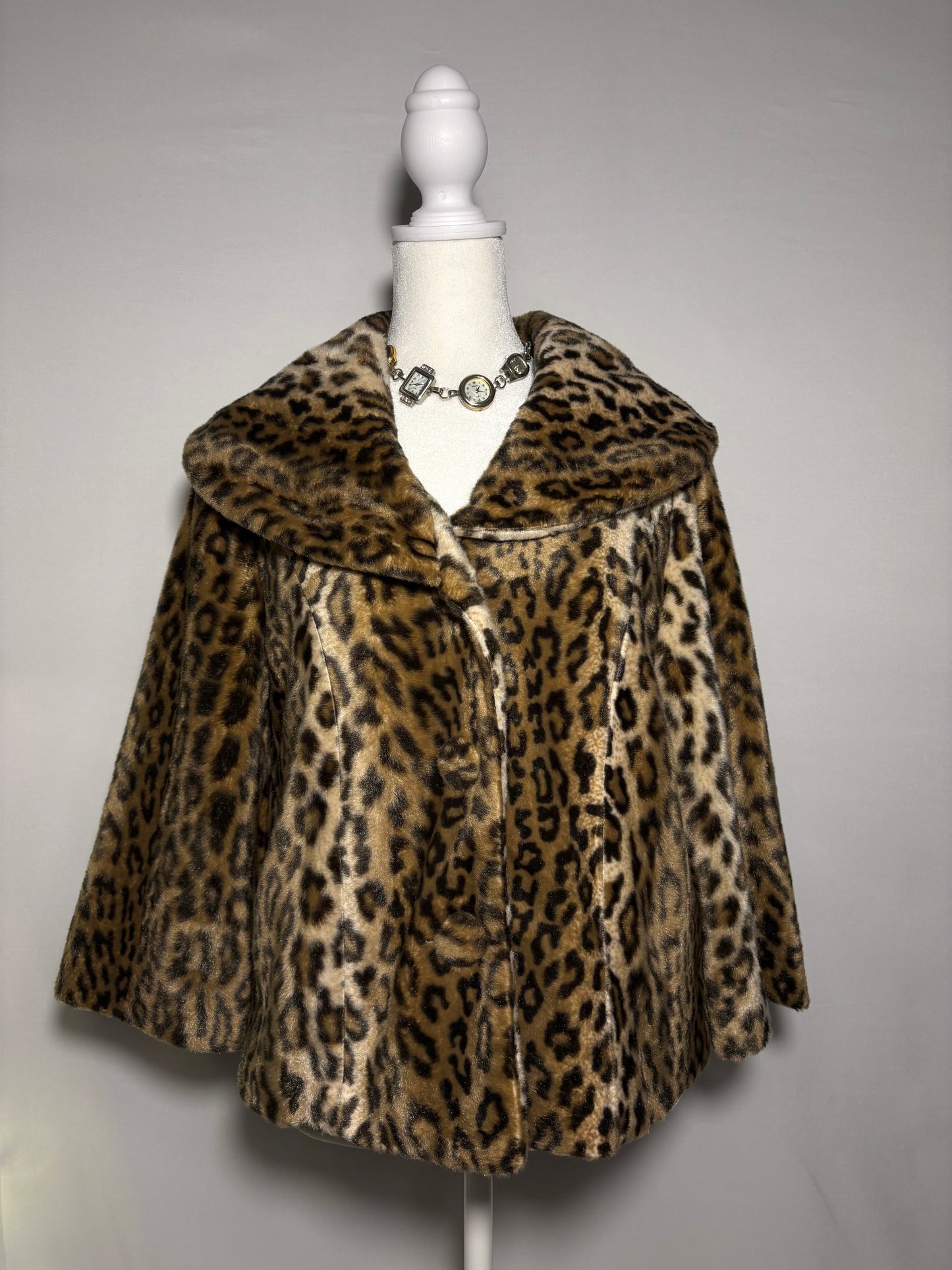 INC Leopard Print Faux Fur Coat